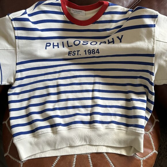 Philosophy di Lorenzo Serafini - Striped Sweatshirt - SM (Fits Loose) - Picture 1 of 5